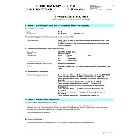 Colore vinilico fine Maimeri in vasetto 140 ml oro ricco - M1220148